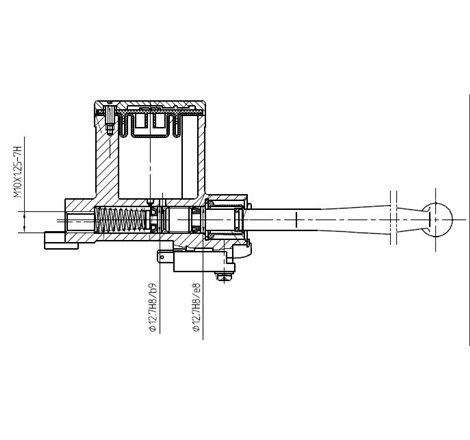 Maitre Cylindre de Frein Droit Fixation Ø22 - Piston Ø12.7mm Livré avec Vis Banjo et Joints