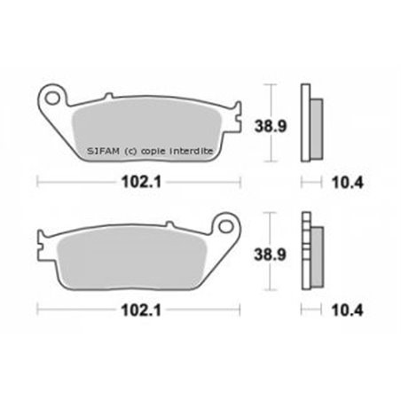 Plaquette de frein Sifam Métal Fritté haute performance norme KBA/ABE