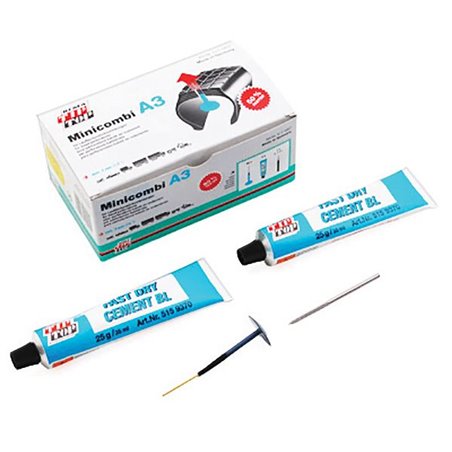 Kit Réparation Pneu Atelier - Champignon - 25 Minicombi A3 + 1 Fraise Ø3mm + 2 Tubes de Colle 25g