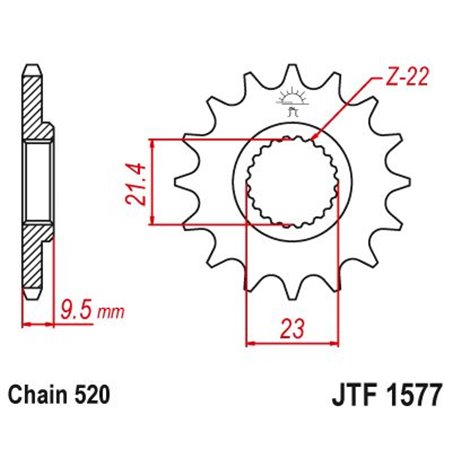 Pignon Yamaha XTE 600 1999 - 520 - 16 Dents - Similaire JTF1577