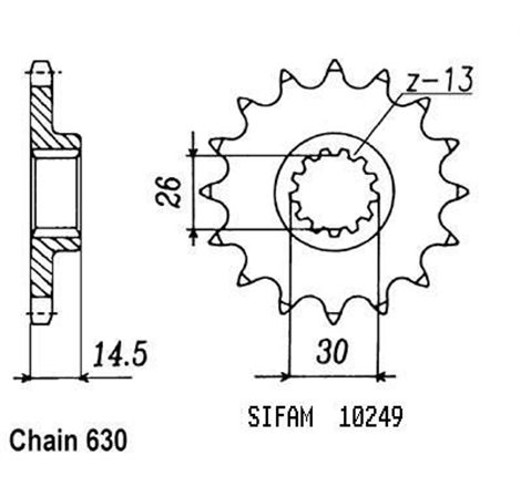 Pignon Cbx 1000 Z 1979-1980 - 630 - 15 Dents - Similaire JTF335