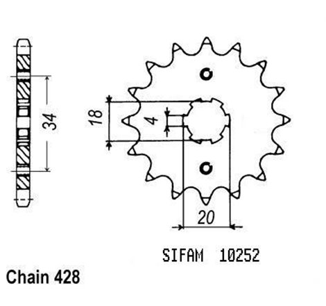 Pignon Xlr 125 1983-1991 - 428 - 17 Dents - Similaire JTF259