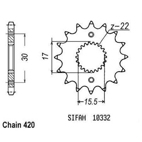 Pignon 80 Cr 1986-2001 - 420 - 13 Dents - Similaire JTF1256