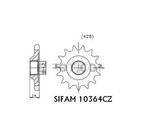 Pignon Peugeot 50 Xplc 1994-1996 - 428 - 17 Dents - Similaire JTF364