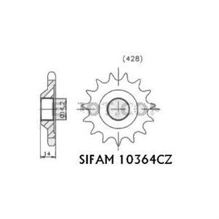 Pignon Peugeot 50 Xplc 1994-1996 - 428 - 17 Dents - Similaire JTF364