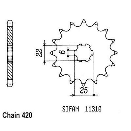 Pignon Mtx 50 1983-1985 - 420 - 14 Dents - Similaire JTF251