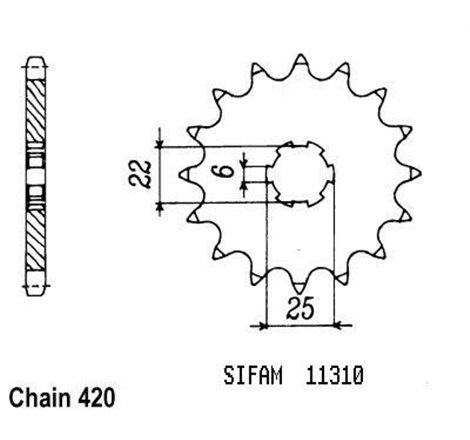 Pignon Mtx 50 1983-1985 - 420 - 15 Dents - Similaire JTF251