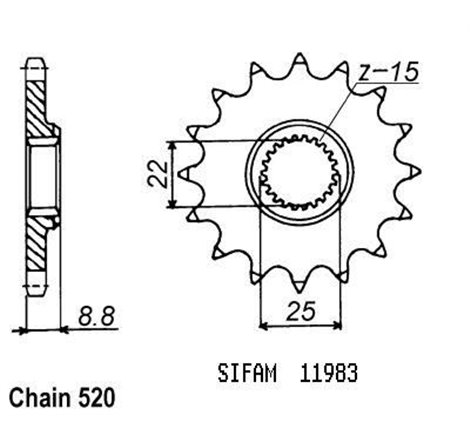 Pignon Ktm - Tous Modèles 2t 1984-2004 - 520 - 12 Dents - Similaire JTF1901