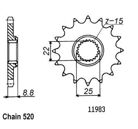 Pignon Ktm - Tous Modèles 2t 1984-2004 - 520 - 13 Dents - Similaire JTF1901