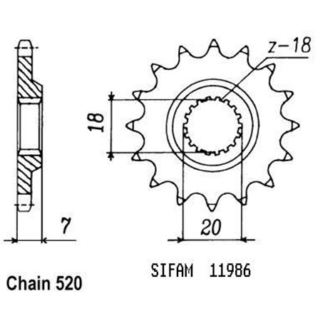 Pignon 125 Rm 1992-2000 - 520 - 11 Dents - Similaire JTF427