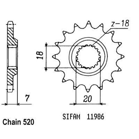 Pignon 125 Rm 1992-2000 - 520 - 11 Dents - Similaire JTF427