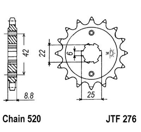 Pignon Cb 400 N 1981-1982 - 520 - 15 Dents - Similaire JTF276