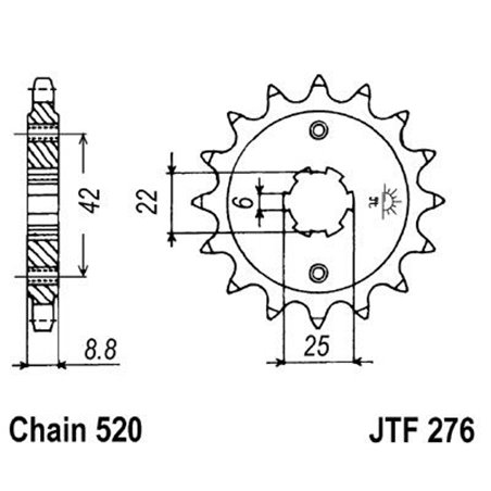 Pignon Cb 400 N 1981-1982 - 520 - 15 Dents - Similaire JTF276