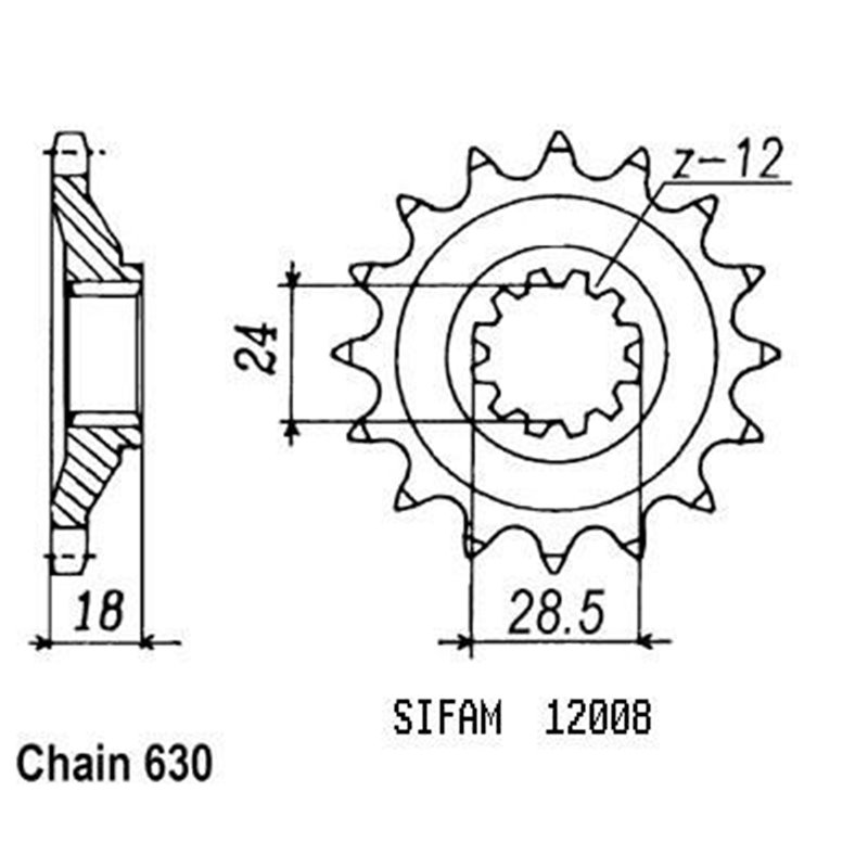 Pignon Gpz 1100 Unitrack 1983-1985 - 630 - 15 Dents - Similaire JTF523