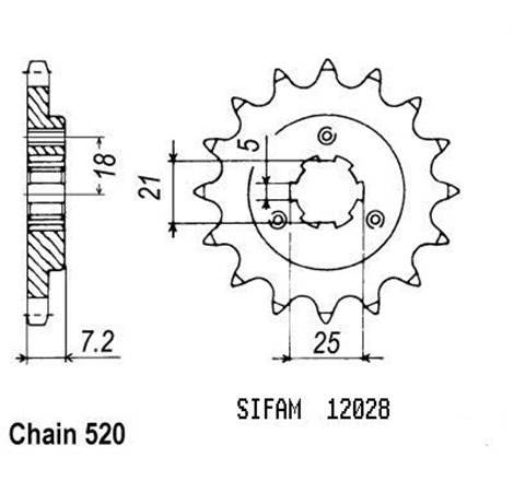 Pignon Dr 600 S 1985-1989 - 520 - 14 Dents - Similaire JTF437