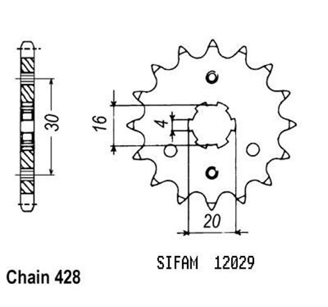 Pignon Kmx 125 1986-1998 - Ar 125 1982-1993 - 428 - 13 Dents - Similaire JTF417