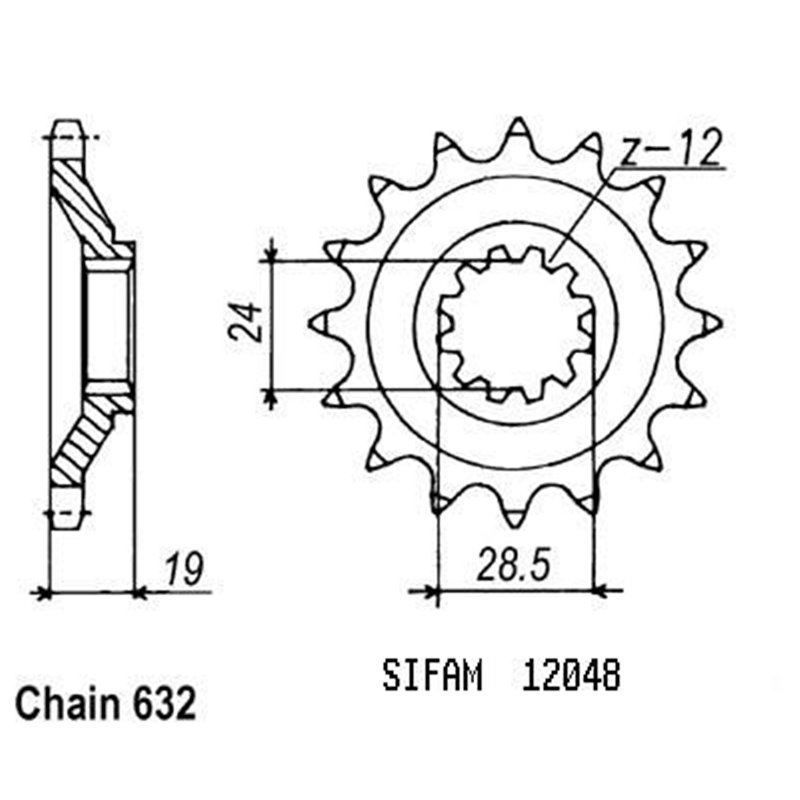 Pignon Gpz 1000 Rx 1986-1989 - 632 - 15 Dents - Similaire JTF524