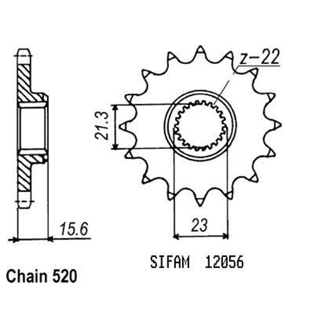 Pignon Xte 600 1990-2000 - Tte 600 1996-1998 - 520 - 14 Dents - Similaire JTF577