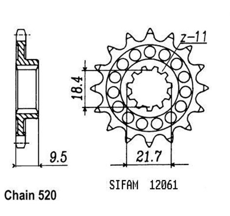 Pignon 250 Cr 1986-1987 - 500 Cr 1986-1987 - 520 - 13 Dents - Similaire JTF285