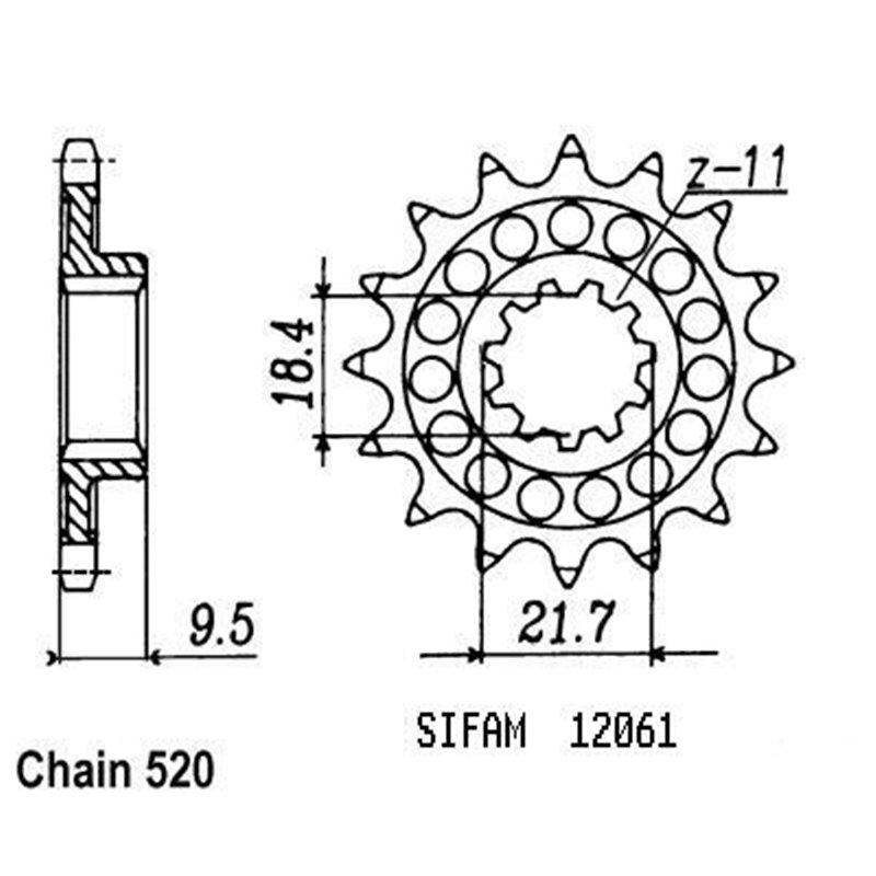 Pignon 250 Cr 1986-1987 - 500 Cr 1986-1987 - 520 - 13 Dents - Similaire JTF285