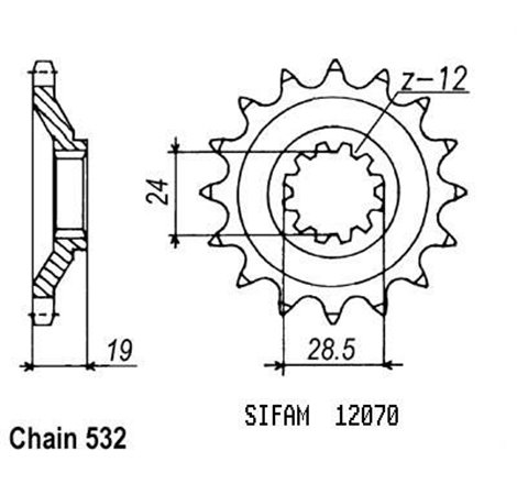 Pignon Zx-10 Tomcat 1988-1991 - 532 - 17 Dents - Similaire JTF525