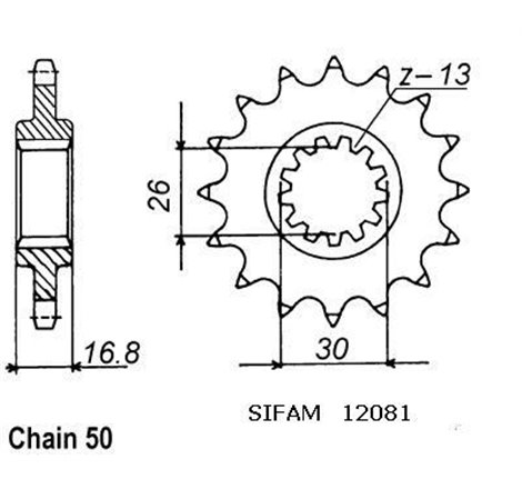 Pignon Vtr 1000 F 1997-2001 - 530 - 17 Dents - Similaire JTF333