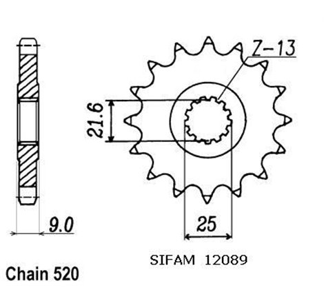 Pignon Xtz 750 Super Ténéré - 520 - 15 Dents - Similaire JTF578