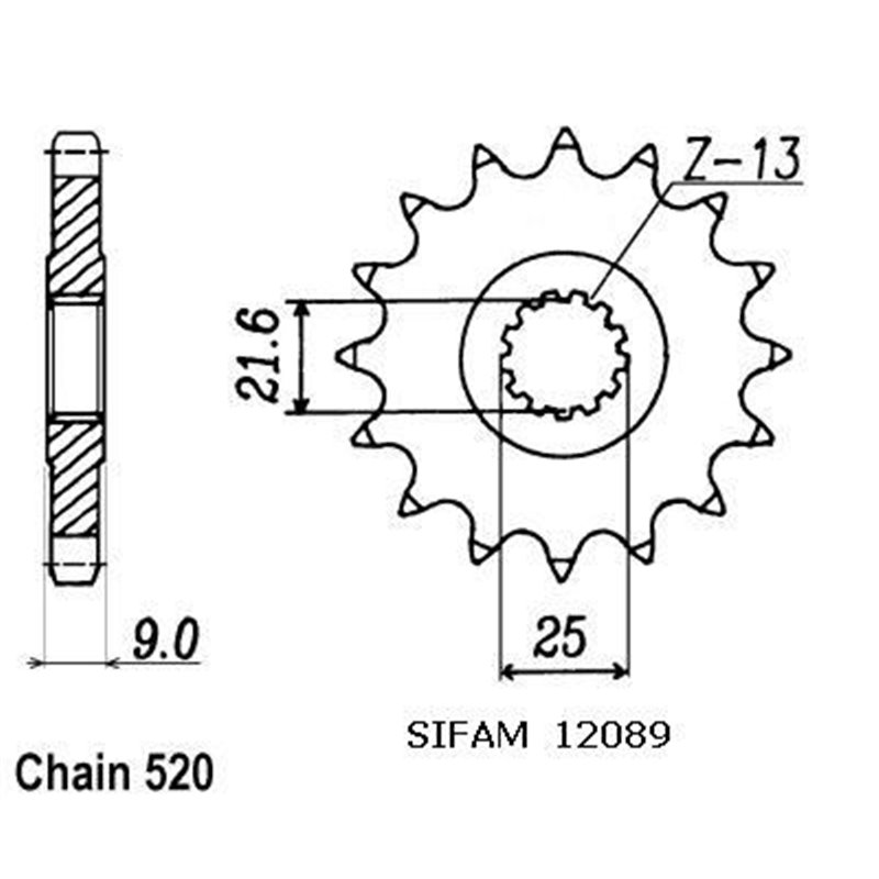 Pignon Xtz 750 Super Ténéré - 520 - 15 Dents - Similaire JTF578