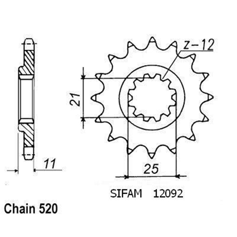 Pignon Husqvarna 610 Te 1991-1998 - 510 Te 1990-1991 - 520 - 16 Dents - Similaire JTF824