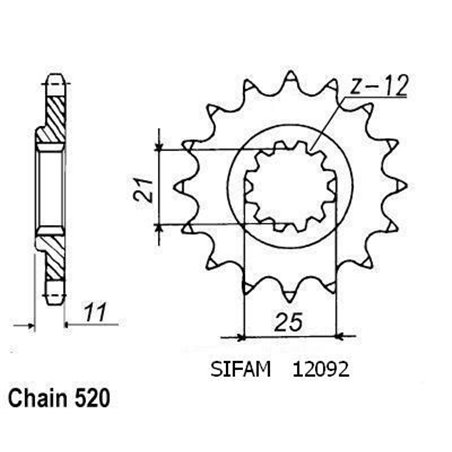 Pignon Husqvarna 610 Te 1991-1998 - 510 Te 1990-1991 - 520 - 16 Dents - Similaire JTF824