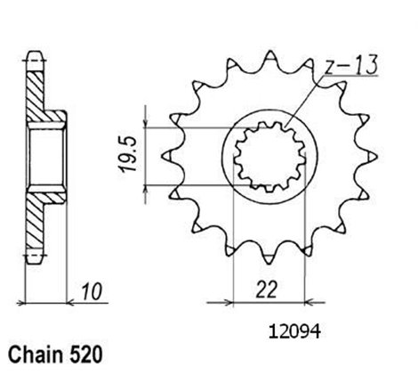 Pignon Suzuki - 250 Rm 1983-2001 - 520 - 15 Dents - Similaire JTF432