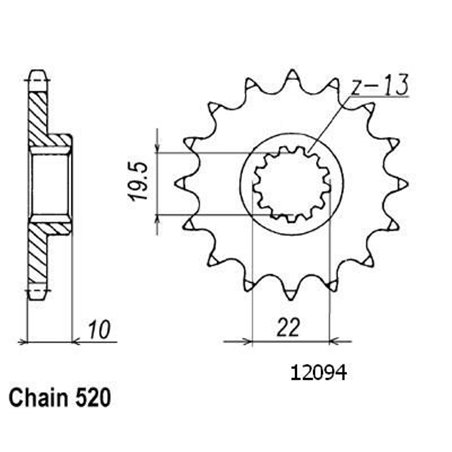 Pignon Suzuki - 250 Rm 1983-2001 - 520 - 15 Dents - Similaire JTF432