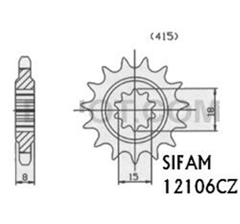 Pignon 50 Rx 1993-1995 - 50 Rs Extrema 1992-1994 - 415 - 13 Dents - Similaire JTF589