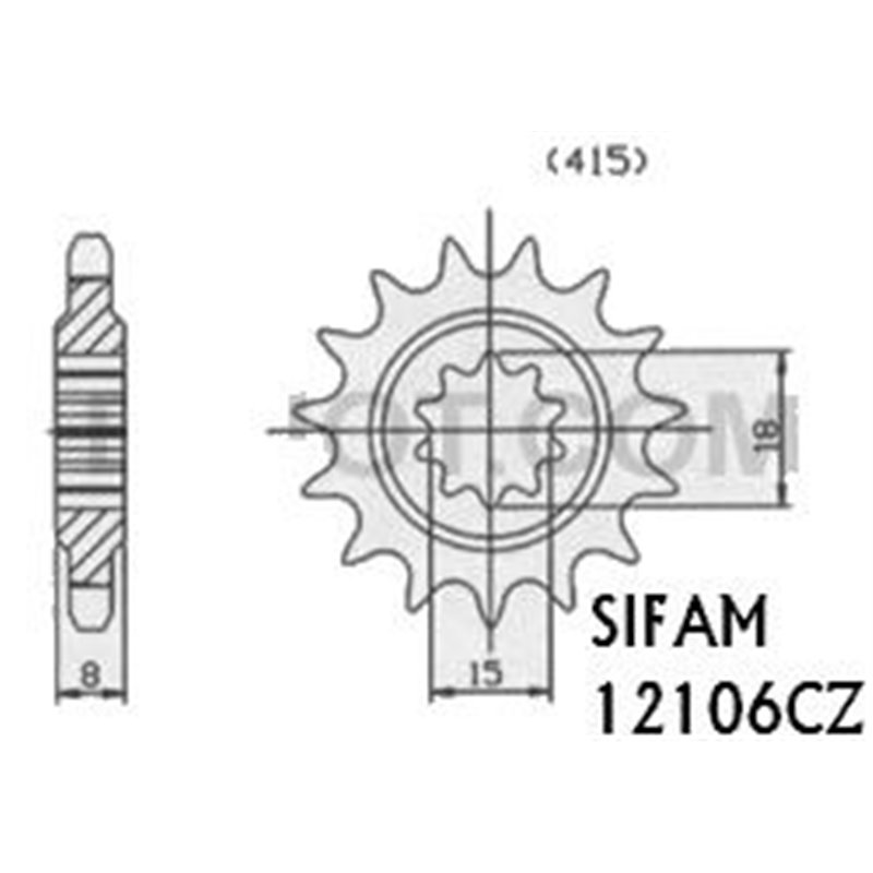 Pignon 50 Rx 1993-1995 - 50 Rs Extrema 1992-1994 - 415 - 13 Dents - Similaire JTF589