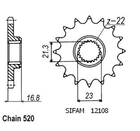 Pignon Xj 600 Diversion 1992-2002 - 520 - 15 Dents - Similaire JTF582