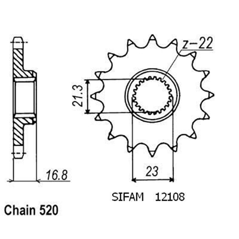 Pignon Xj 600 Diversion 1992-2002 - 520 - 15 Dents - Similaire JTF582