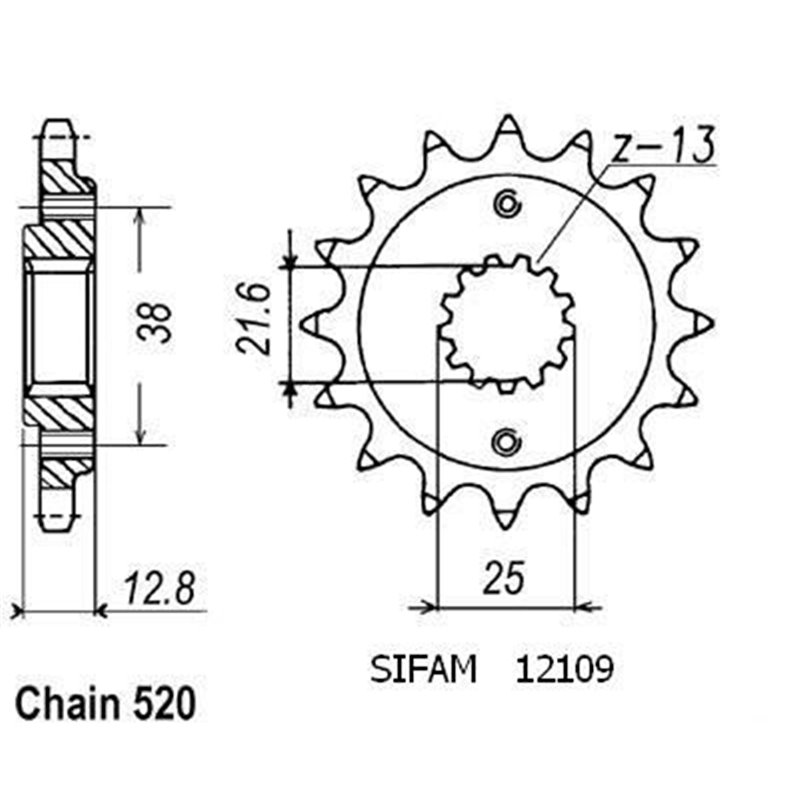 Pignon Klx 650 R 1993-1997 - 520 - 14 Dents - Similaire JTF511