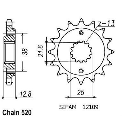 Pignon Klx 650 R 1993-1997 - 520 - 14 Dents - Similaire JTF511