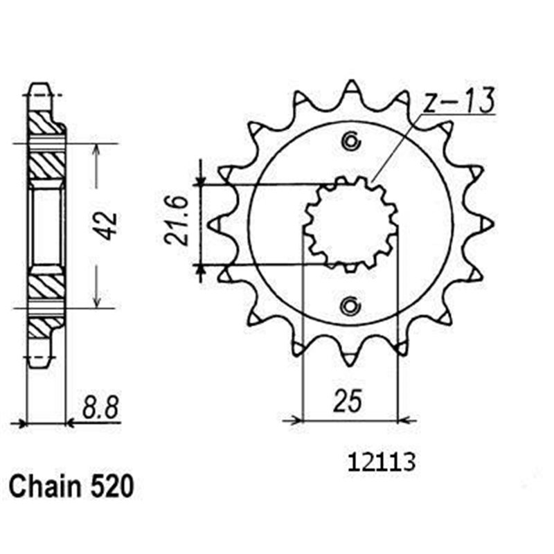 Pignon Er 500 Er5 1997-1998 - Kle 500 1997-1998 - 520 - 17 Dents - Similaire JTF512