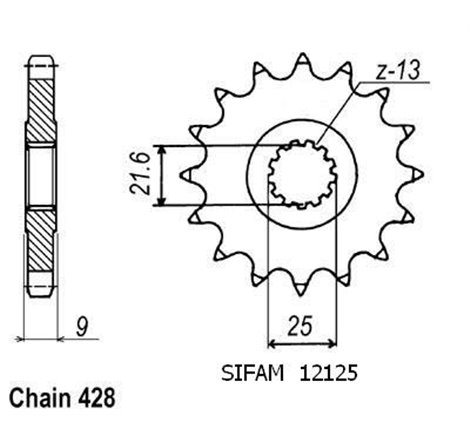 Pignon Sr 500 1991-1995 - 428 - 20 Dents - Similaire JTF1587