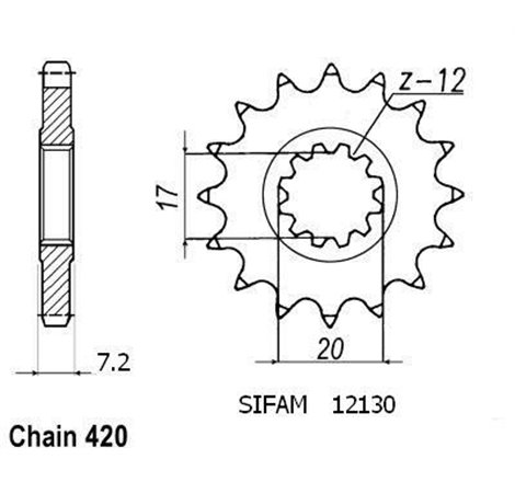 Pignon Minarelli 50 1999-2007 415 - 415 - 13 Dents - Similaire JTF4020