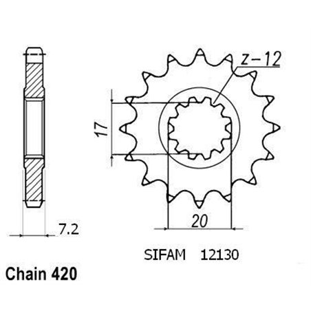 Pignon Minarelli 50 1999-2007 415 - 415 - 13 Dents - Similaire JTF4020