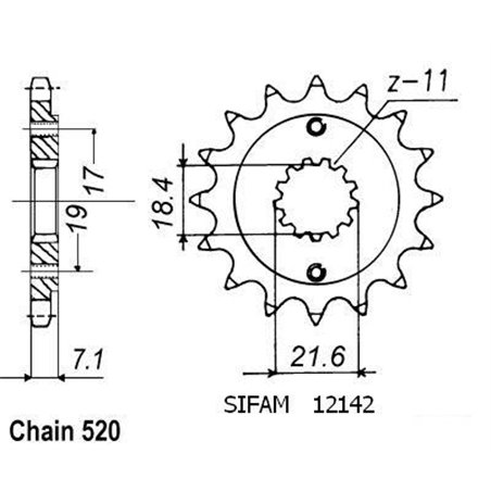 Pignon Xr 250 R 1996-2001 - 520 - 13 Dents - Similaire JTF1321