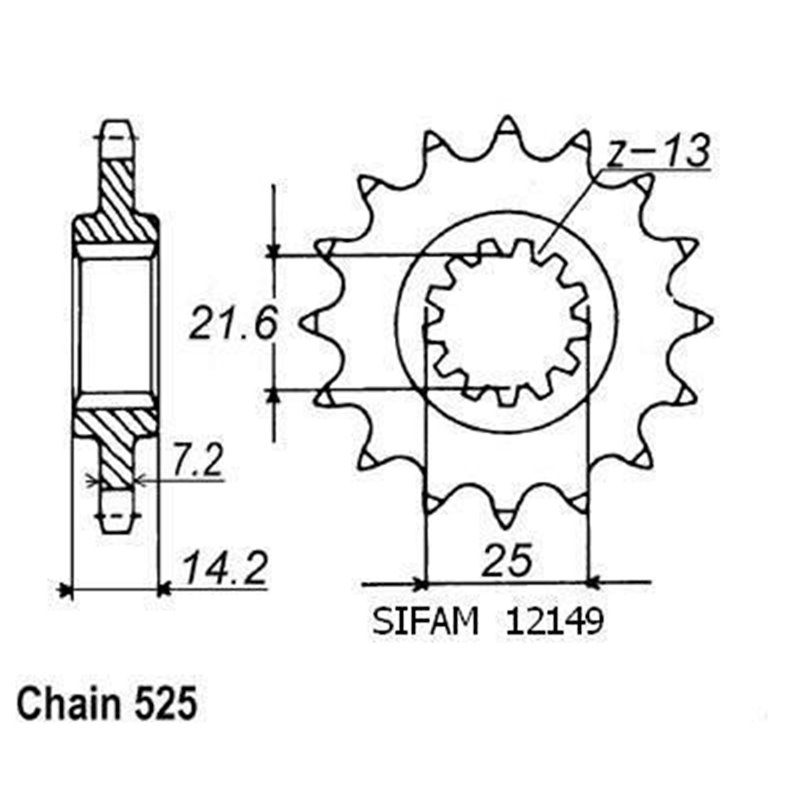 Pignon Zr 750 Zephir 1995-1998 - 525 - 15 Dents - Similaire JTF1531