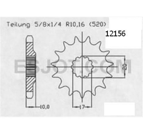 Pignon Husqvarna 125 Wr/Cr 1998-1999 - 520 - 12 Dents - Similaire JTF4026