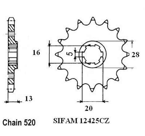 Pignon Tm 125 Cross/Enduro - 520 - 12 Dents