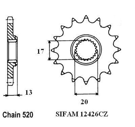 Pignon Tm 125 Cross - 520 - 12 Dents