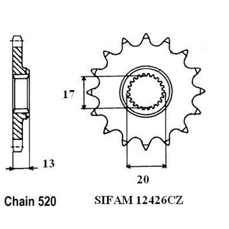 Pignon Tm 125 Cross - 520 - 12 Dents