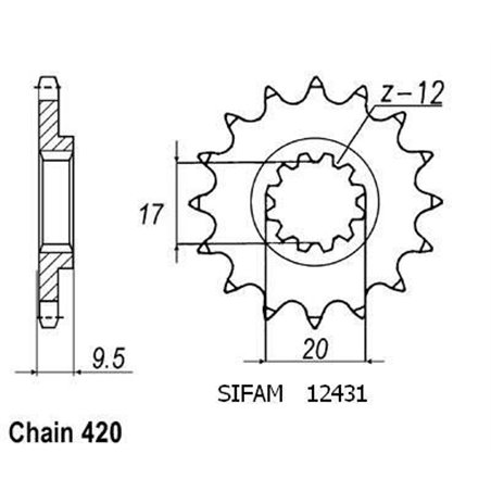 Pignon Ktm 60/65 Sx 1998-2002 - 420 - 13 Dents - Similaire JTF2431