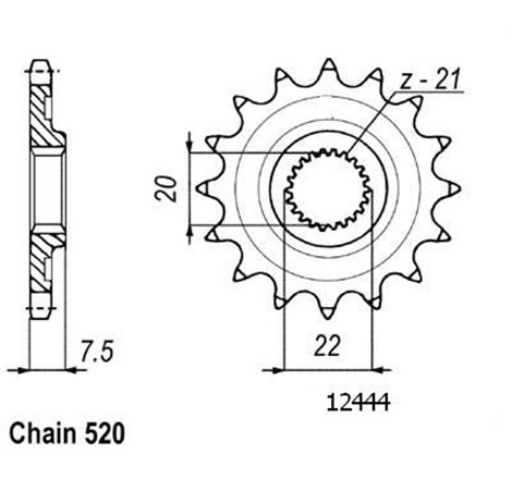 Pignon Crf 250 X/R 2004 - 125 Cr 2004 - 520 - 13 Dents - Similaire JTF1323